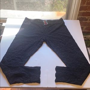 Johnny Was Black Embroidered Leggings